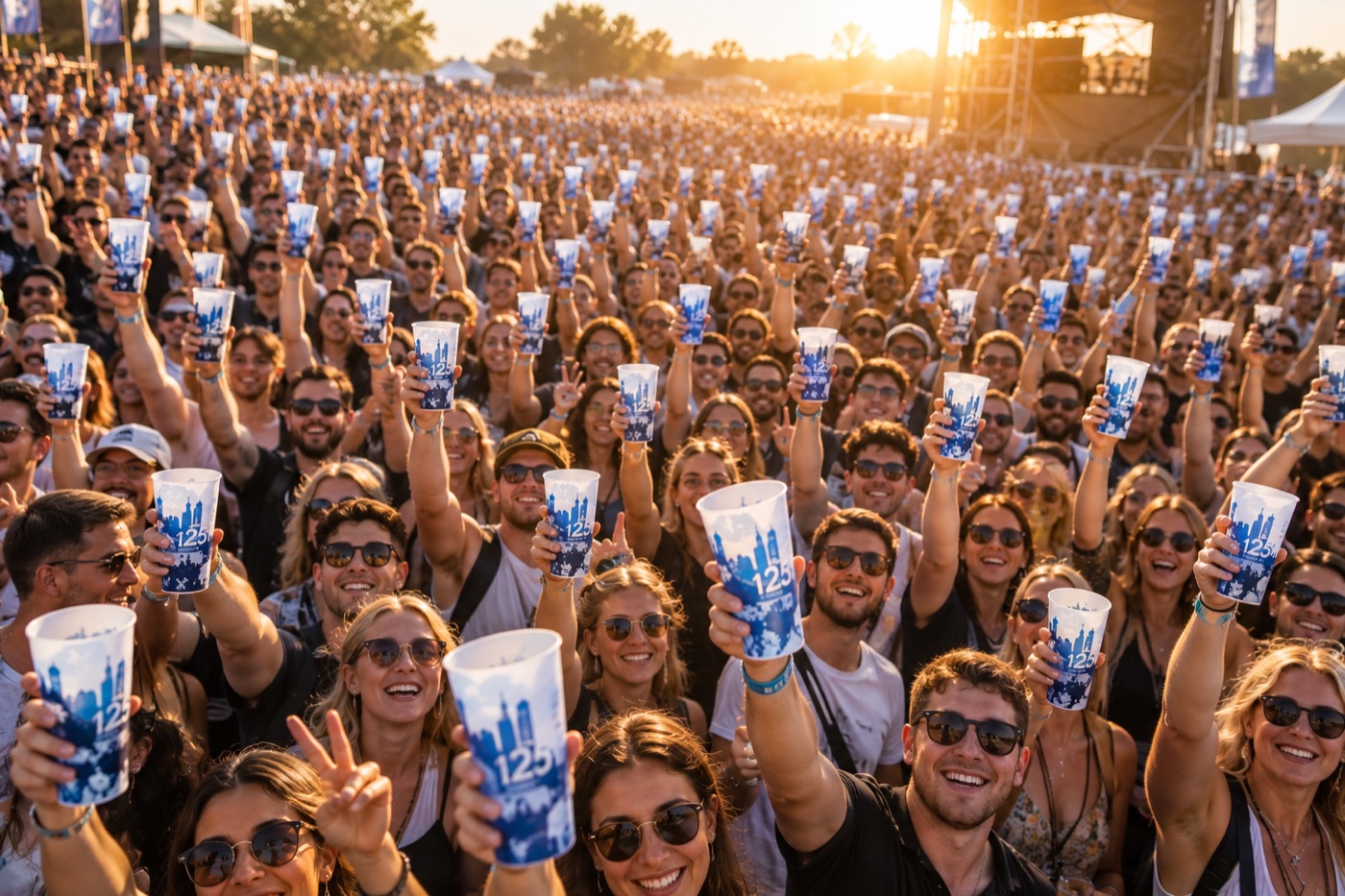 Werbebecher mit Logo in Stadien und auf Festivals
